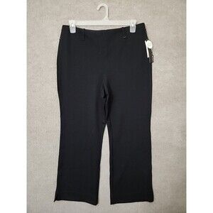 Philosophy Crop Flare Pants Womens XL Black Knit Pull On Slimming Stretch NEW